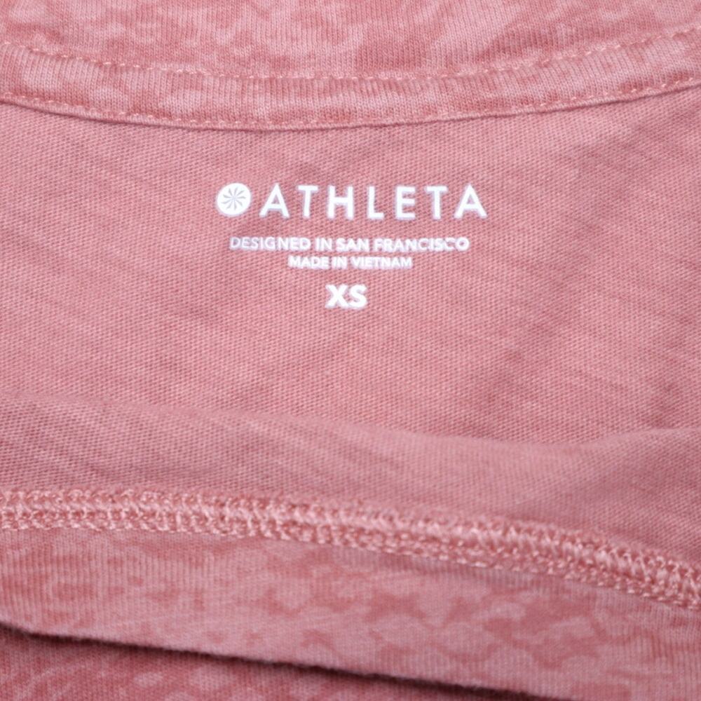Athleta Size XS Active Tee Shirt Cotton Texture Coral Orange - Picture 9 of 10